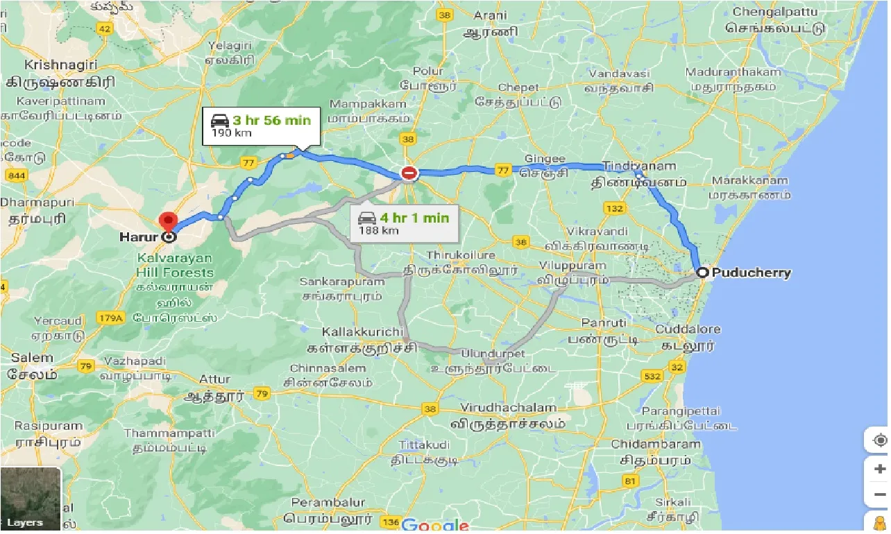 puducherry-to-harur-taxi