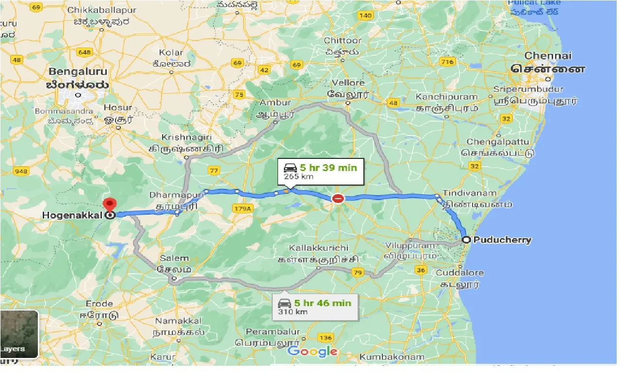 puducherry-to-hogenakkal-taxi