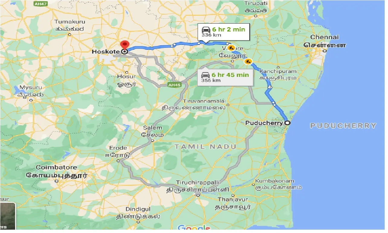 puducherry-to-hoskote-one-way