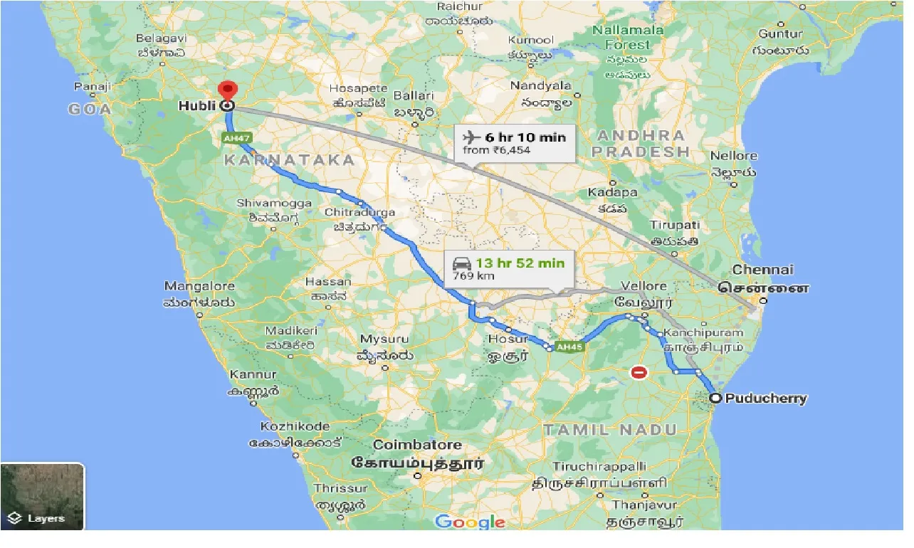 puducherry-to-hubli-one-way