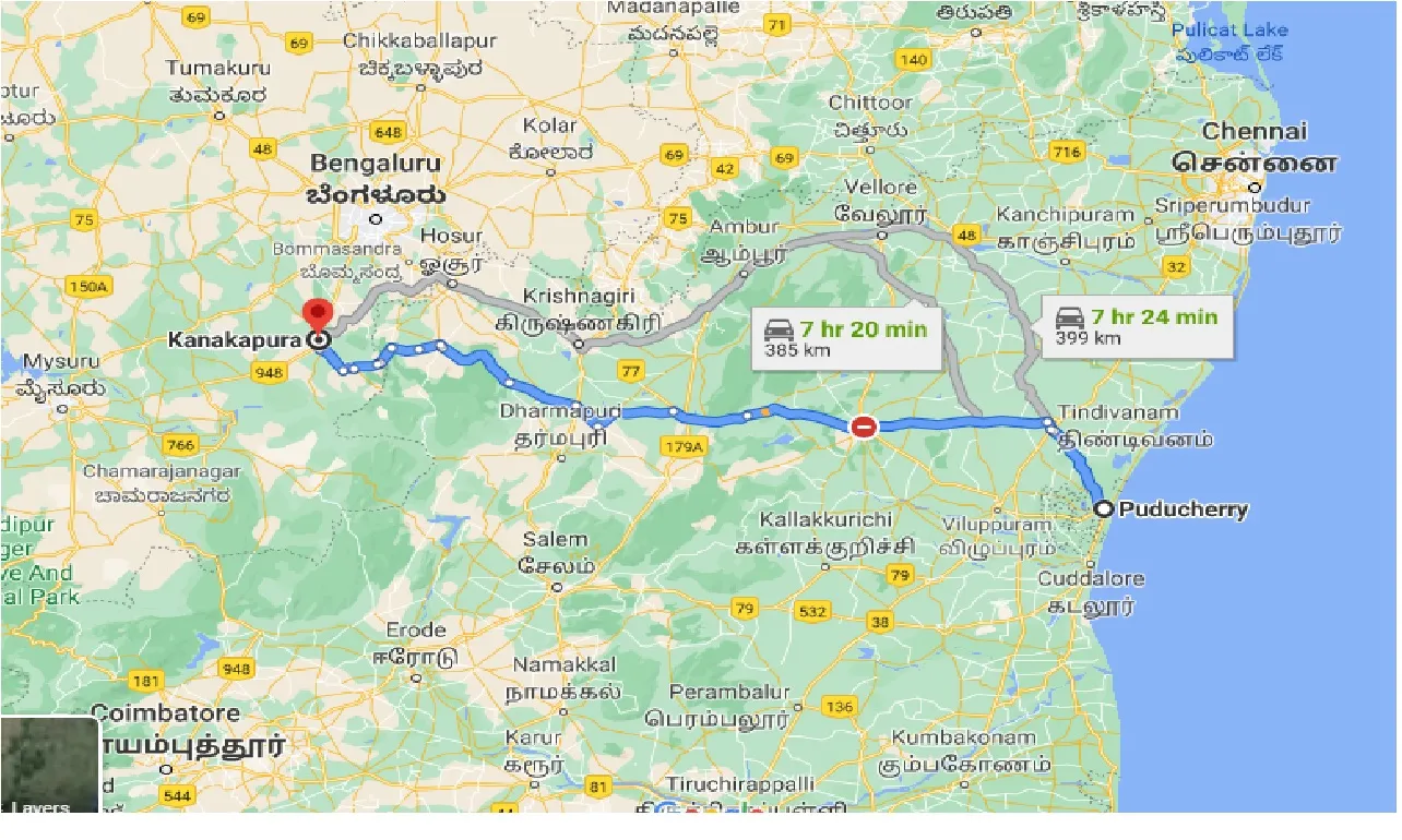 puducherry-to-kanakapura-taxi
