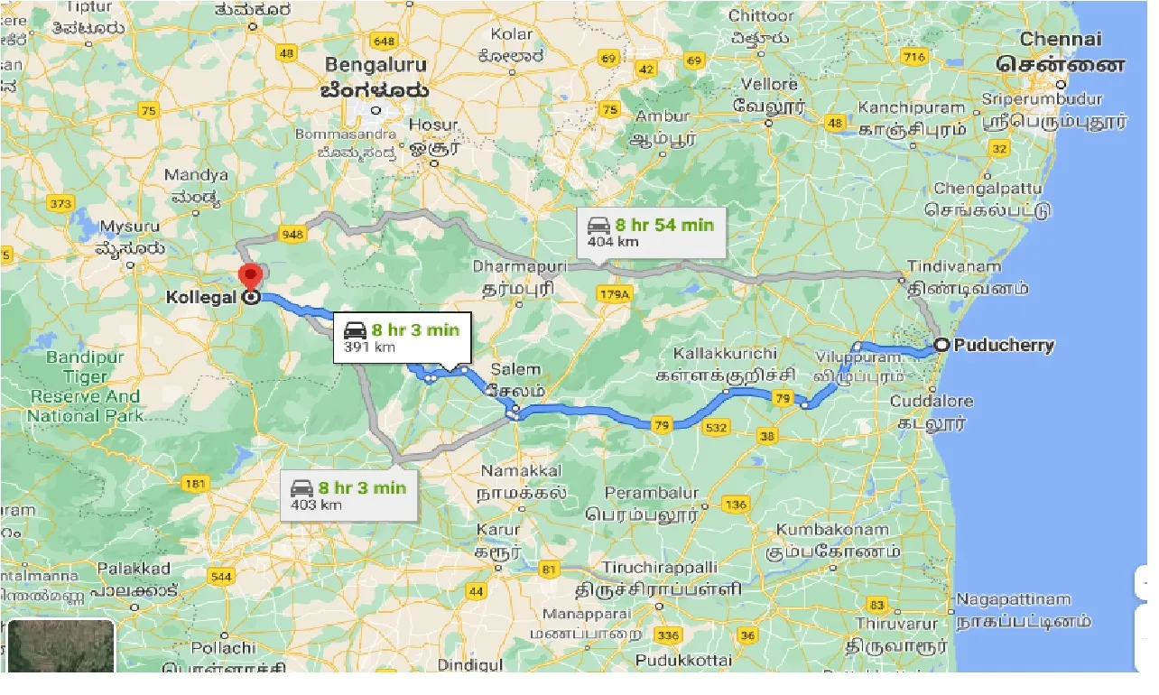puducherry-to-kollegal-one-way