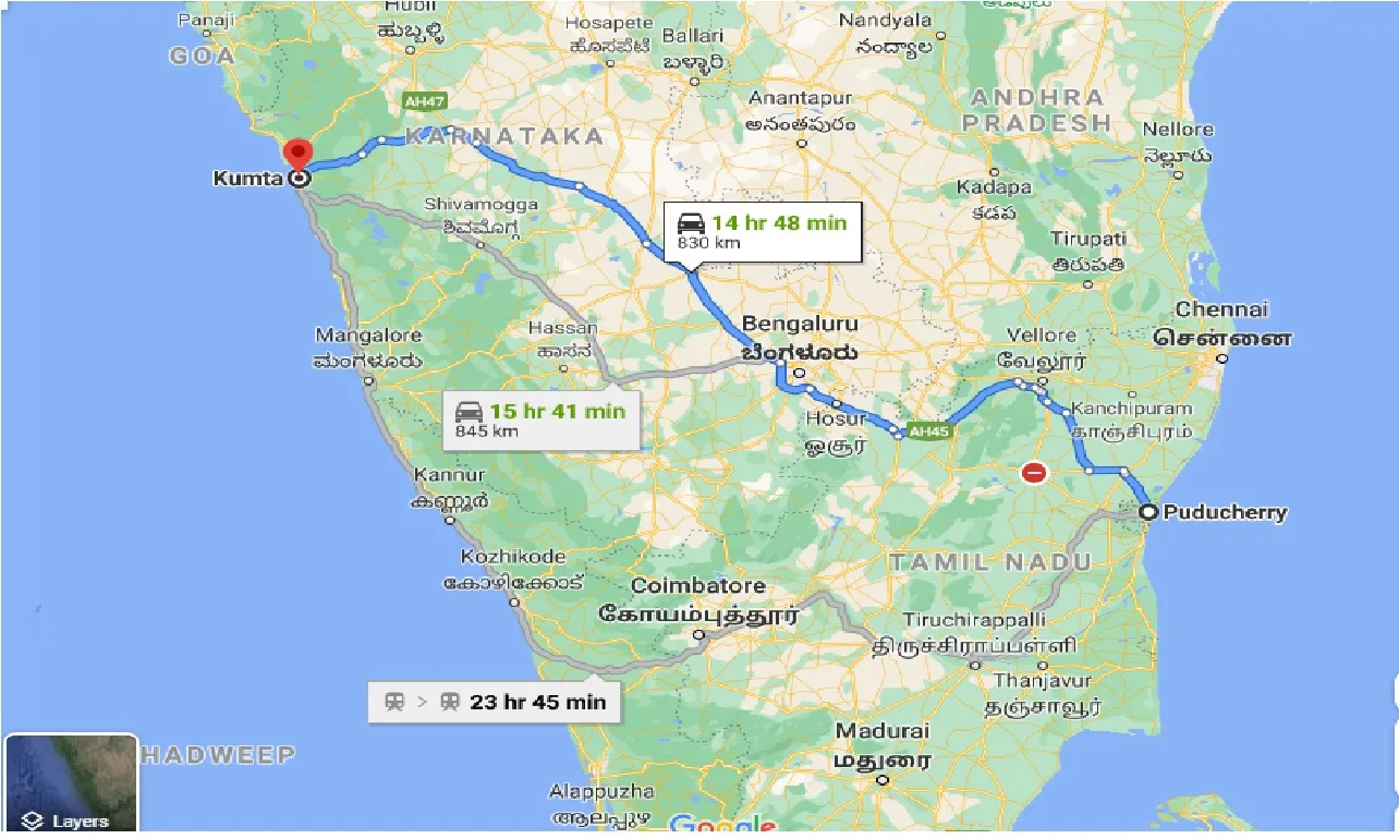 puducherry-to-kumta-taxi