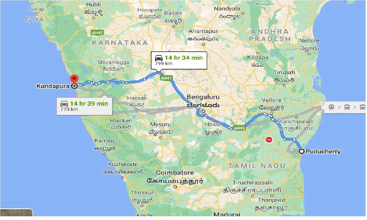 puducherry-to-kundapura-taxi