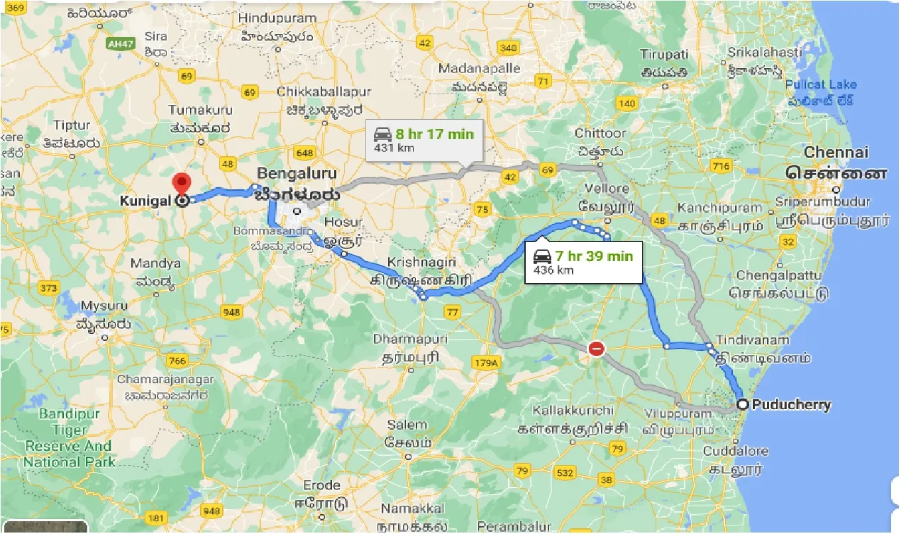 puducherry-to-kunigal-one-way