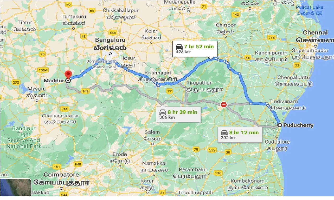 puducherry-to-maddur-taxi