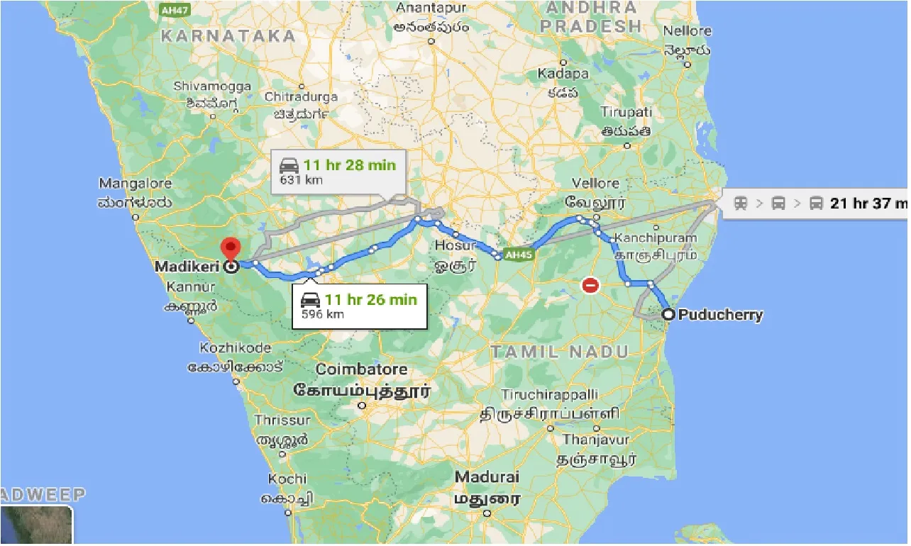 puducherry-to-madikeri-taxi