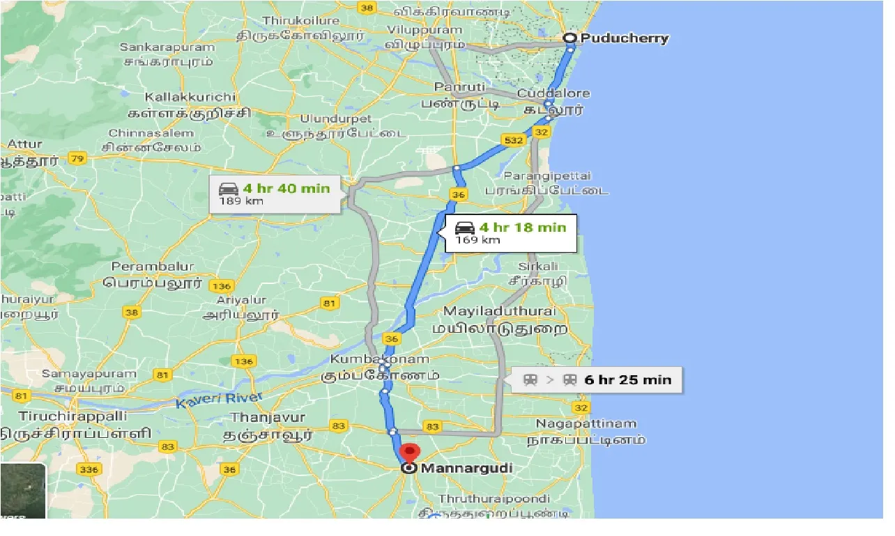 puducherry-to-mannargudi-one-way