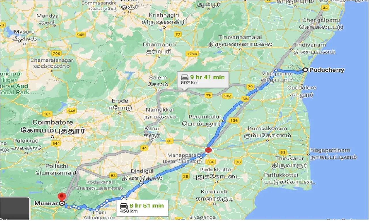 puducherry-to-munnar-one-way