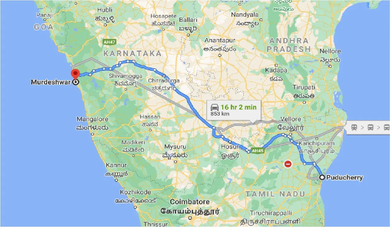 puducherry-to-murdeshwar-one-way