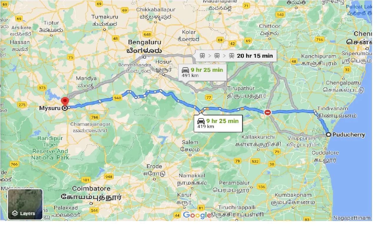 puducherry-to-mysuru-taxi