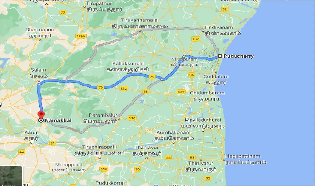 puducherry-to-namakkal-one-way