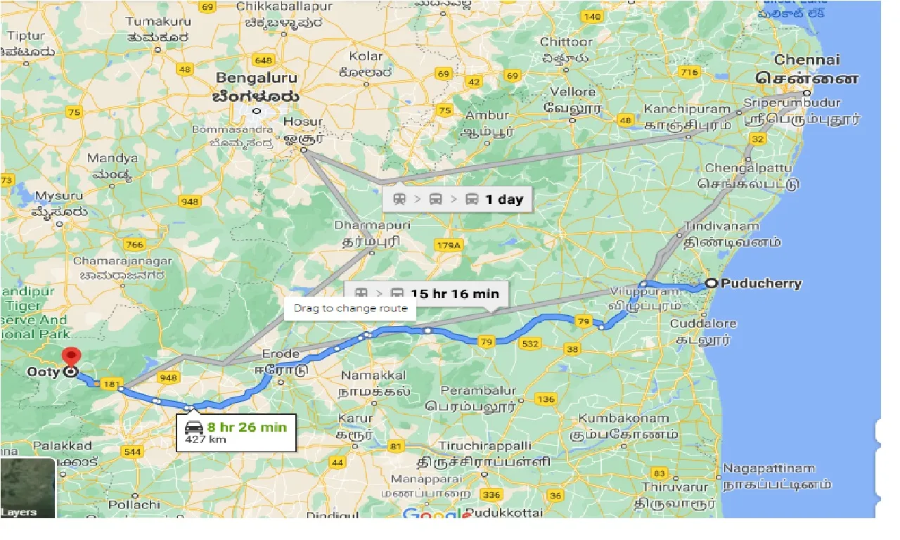 puducherry-to-ooty-taxi
