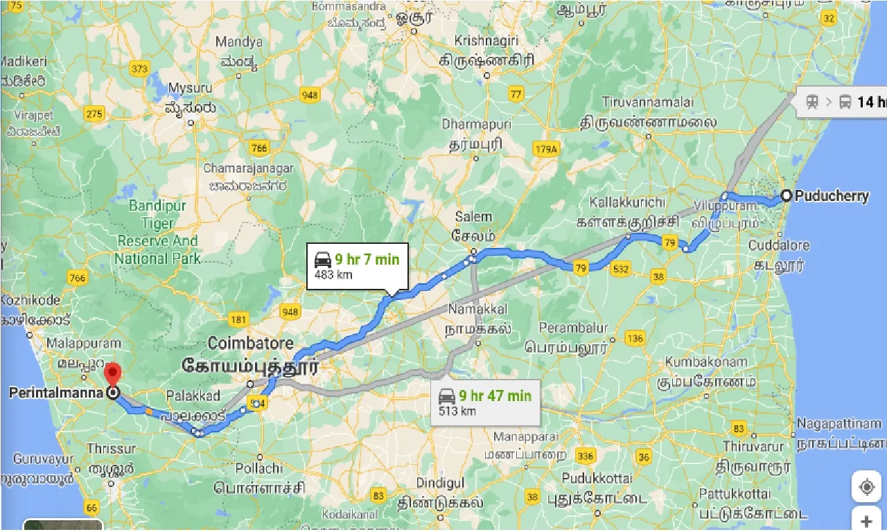 puducherry-to-perintalmanna-taxi
