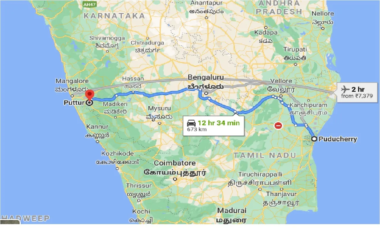 puducherry-to-puttur-one-way