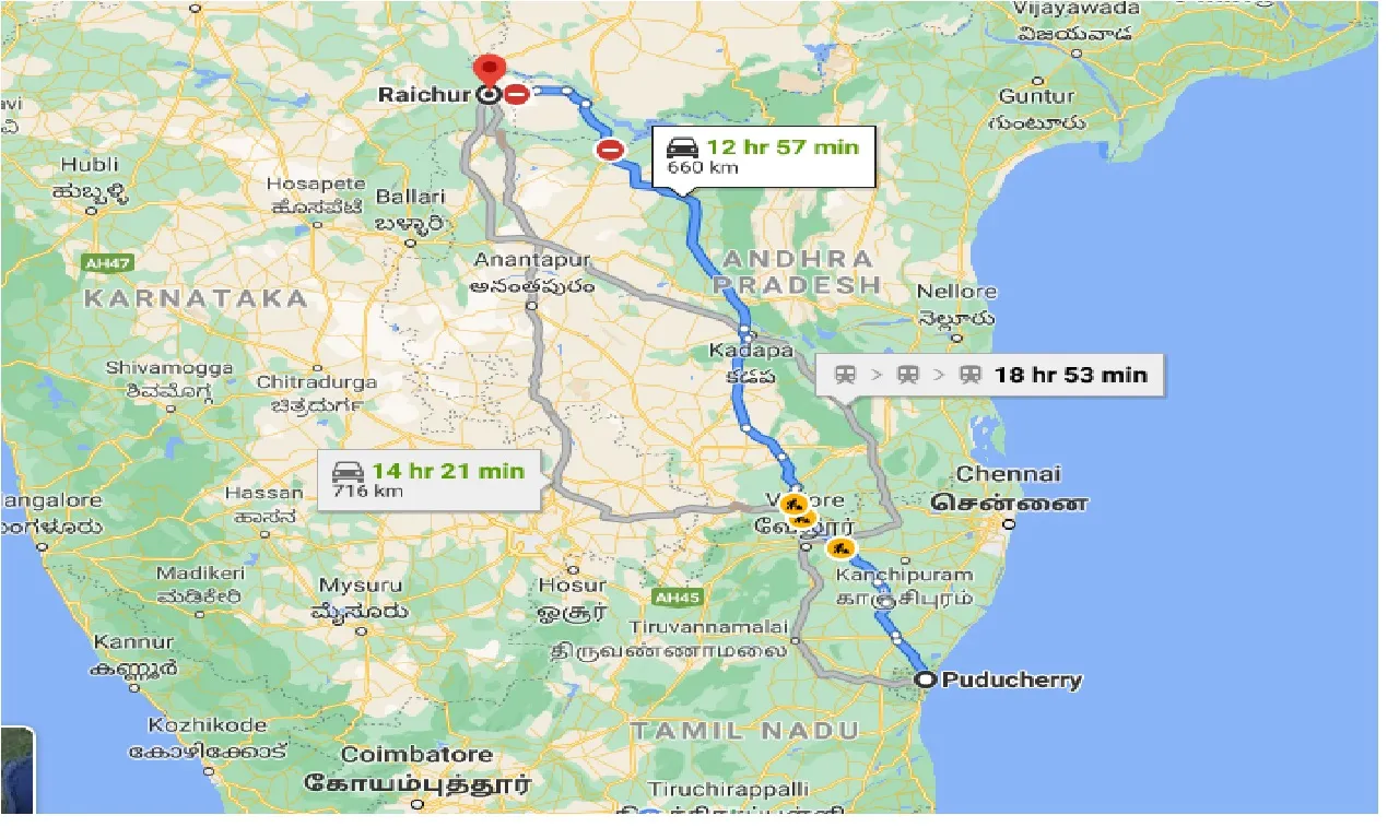 puducherry-to-raichur-one-way
