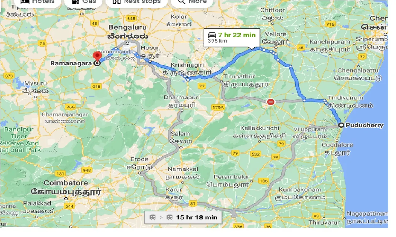 puducherry-to-ramanagara-one-way