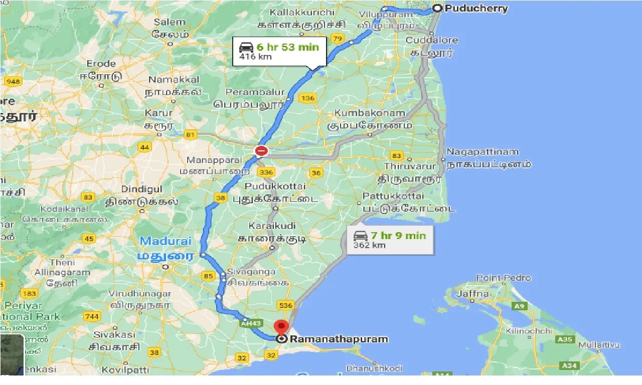 puducherry-to-ramanathapuram-taxi