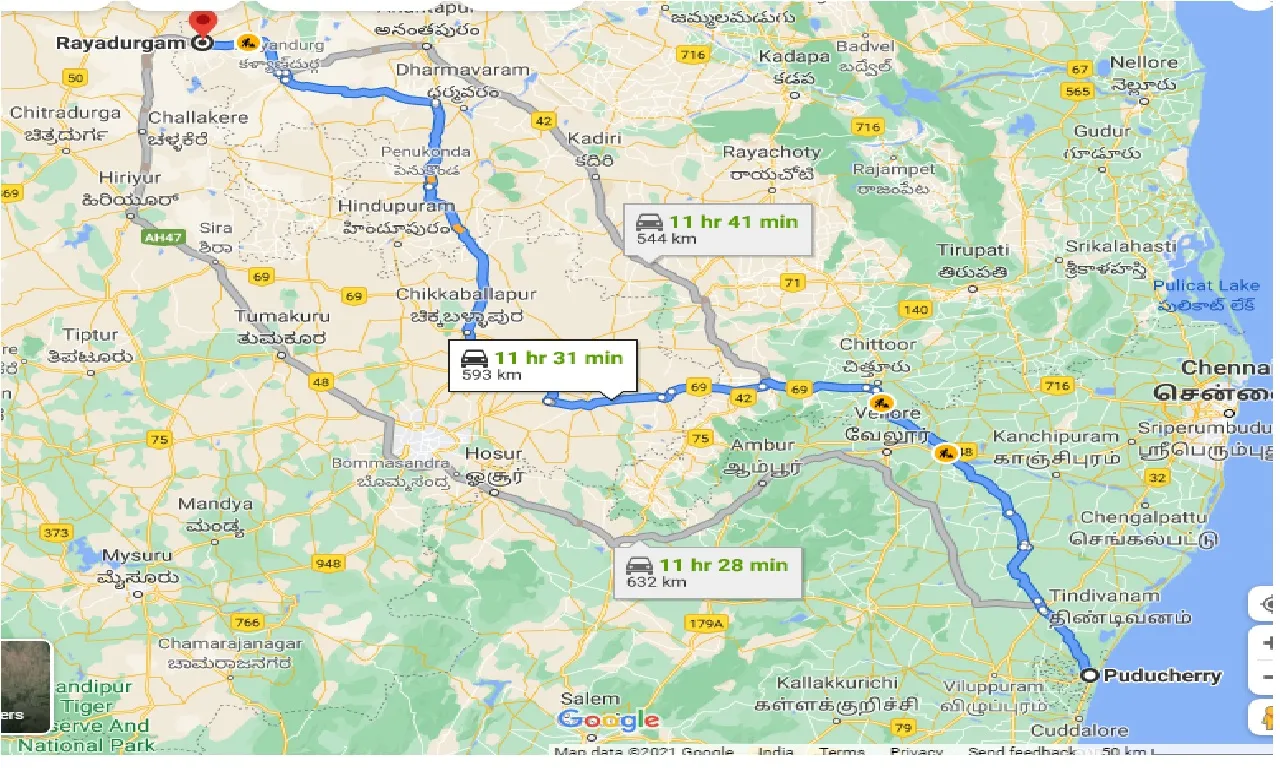 puducherry-to-rayadurgam-one-way