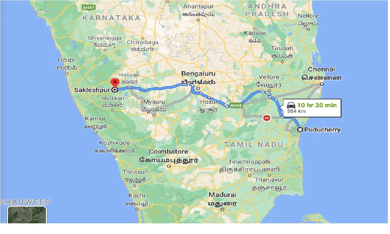 puducherry-to-sakleshpur-one-way