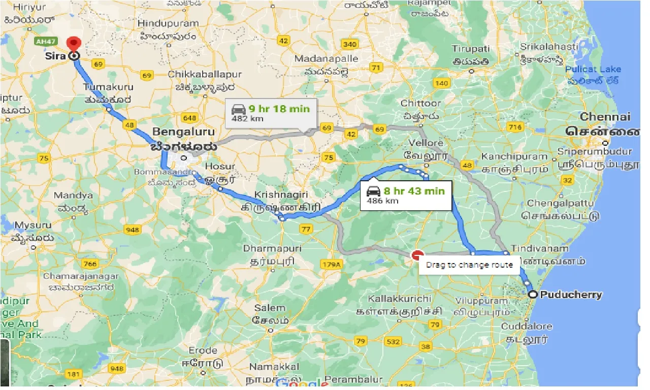 puducherry-to-sira-one-way