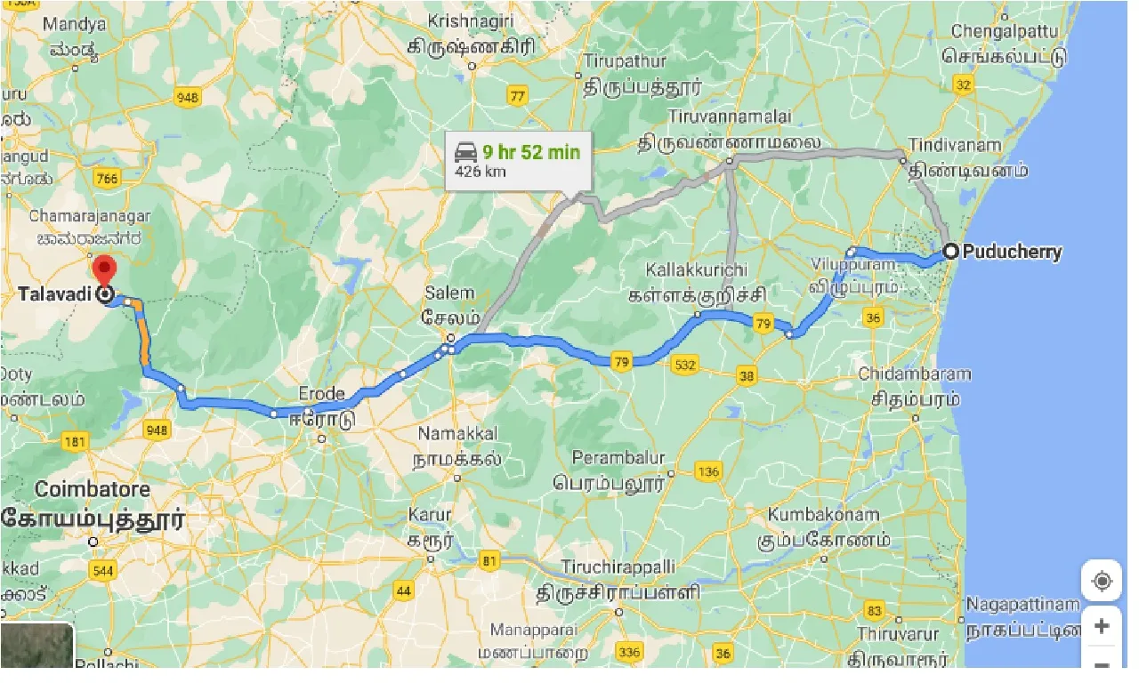 puducherry-to-talavadi-taxi