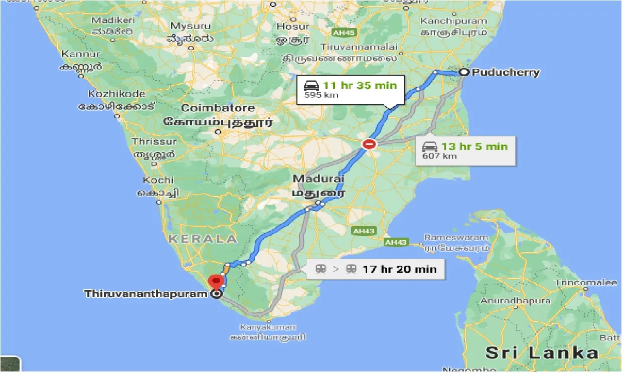 puducherry-to-thiruvananthapuram-taxi