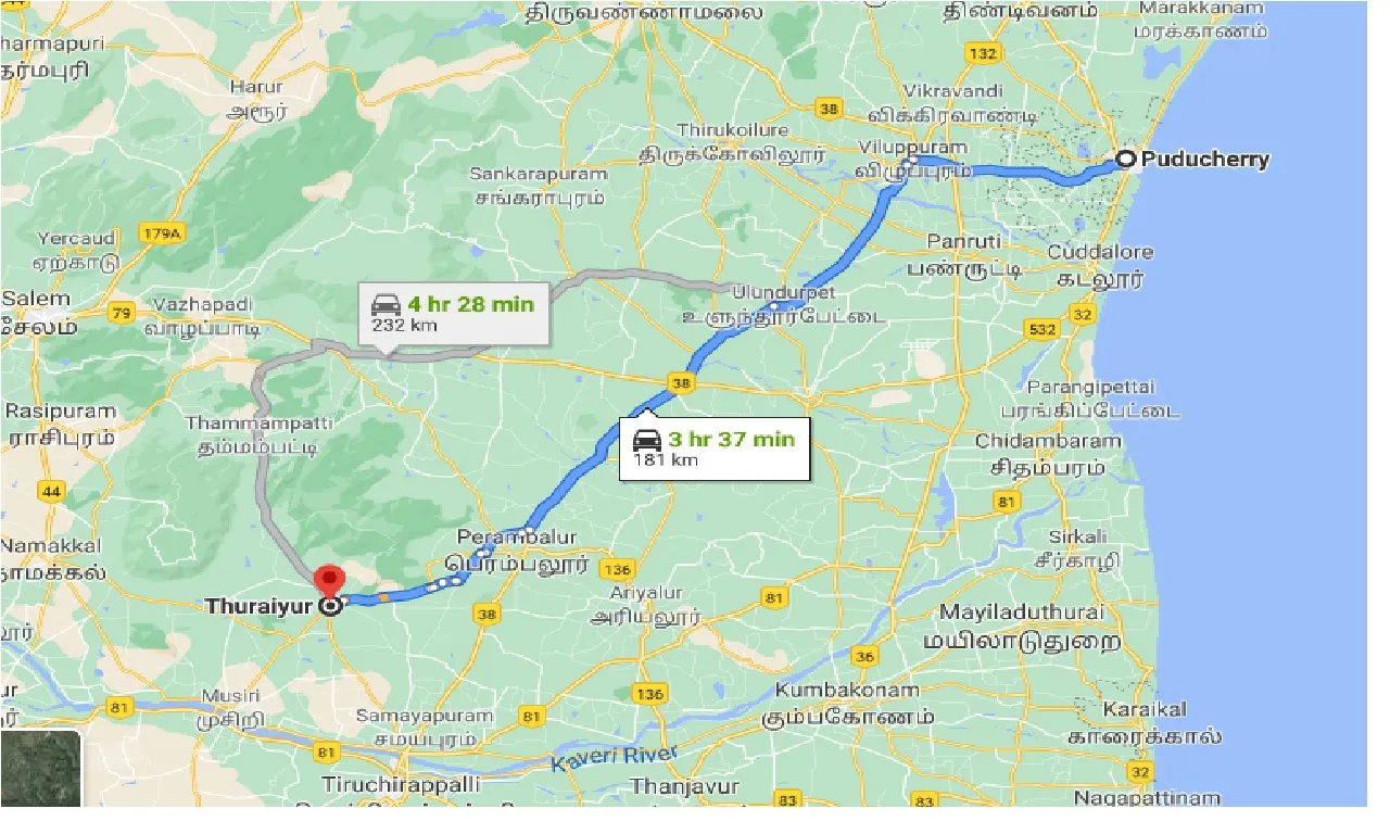 puducherry-to-thuraiyur-taxi