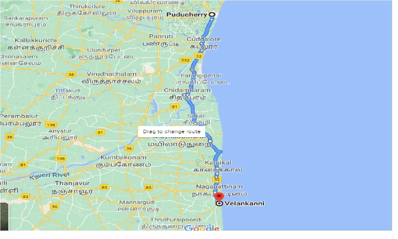 puducherry-to-velankanni-one-way