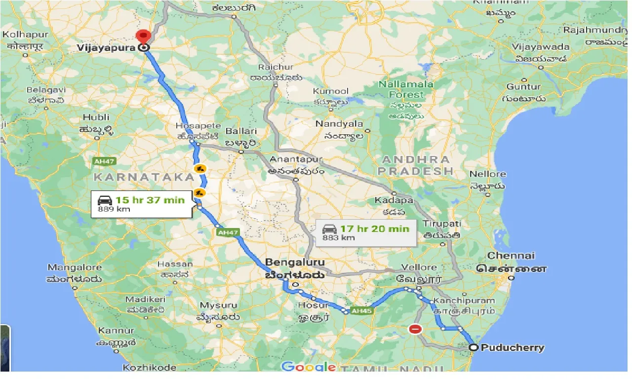 puducherry-to-vijayapura-taxi