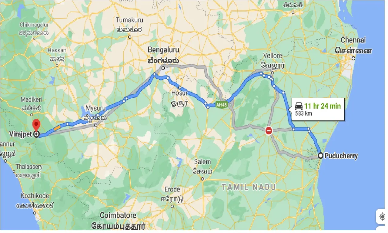 puducherry-to-virajpet-taxi