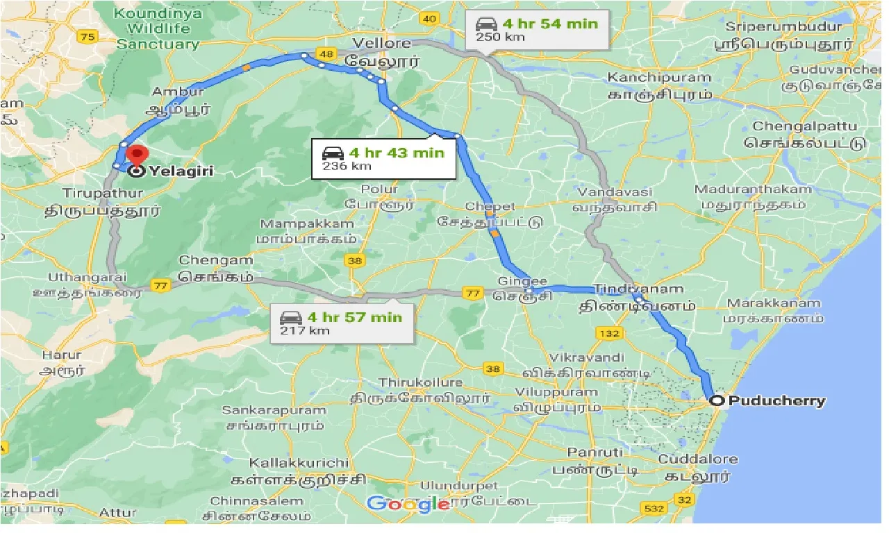 puducherry-to-yelagiri-taxi