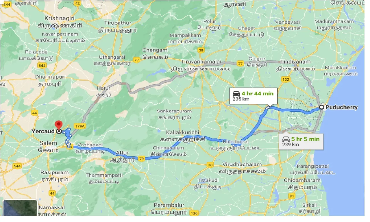 puducherry-to-yercaud-one-way