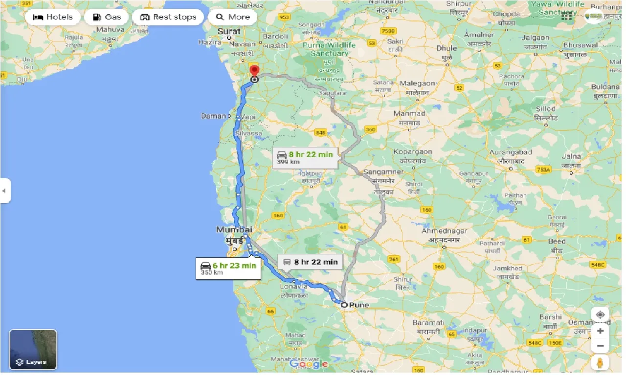 pune-to-chikhli-gujarat-one-way