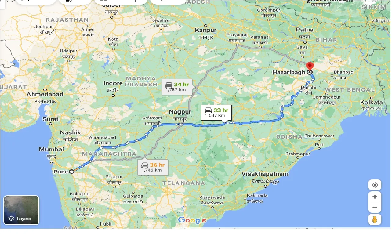 pune-to-hazaribagh-taxi