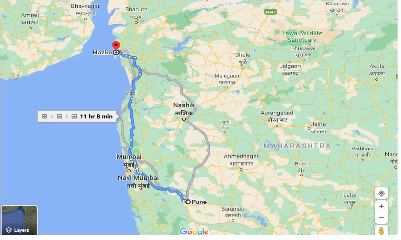 pune-to-hazira-taxi