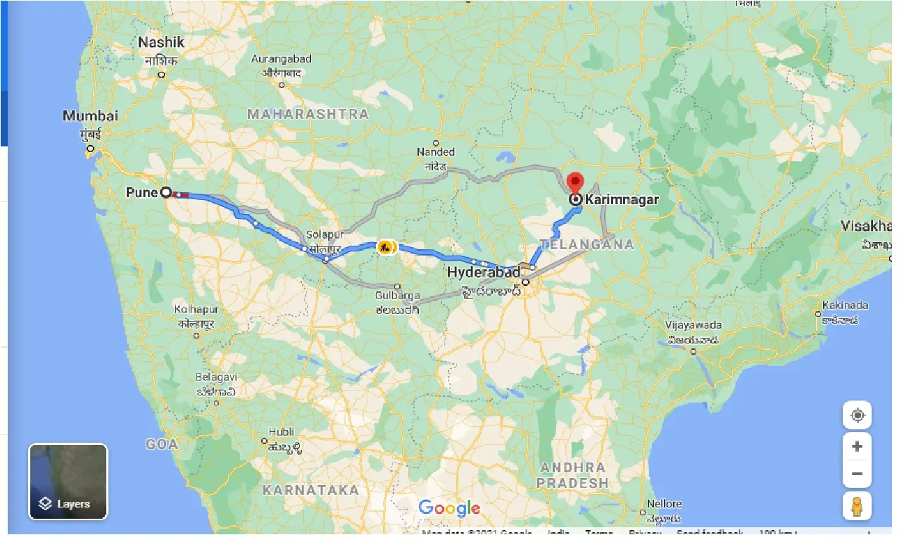 pune-to-karimnagar-one-way