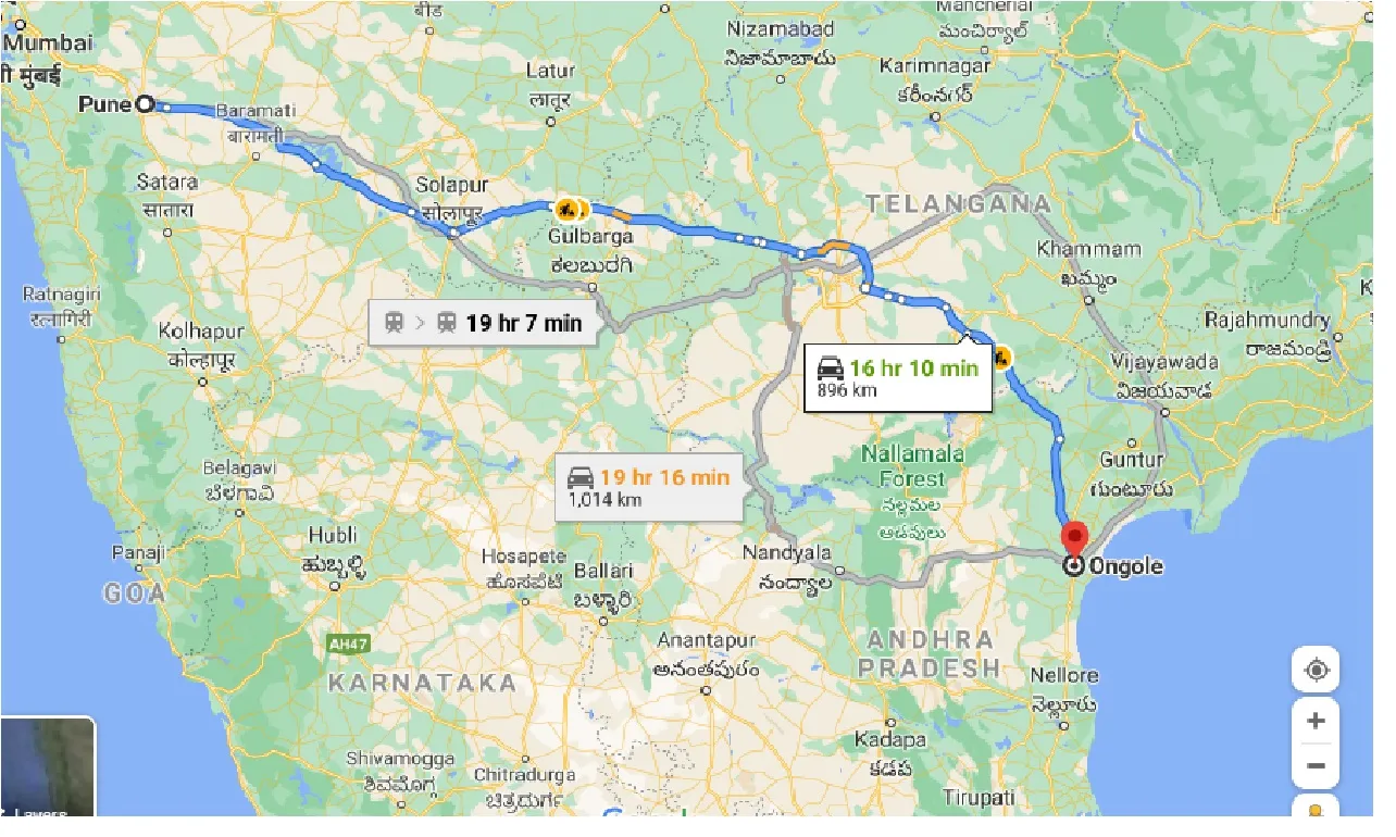 pune-to-ongole-taxi