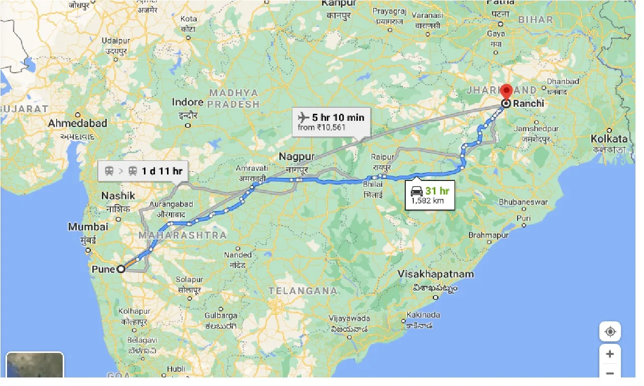 pune-to-ranchi-taxi