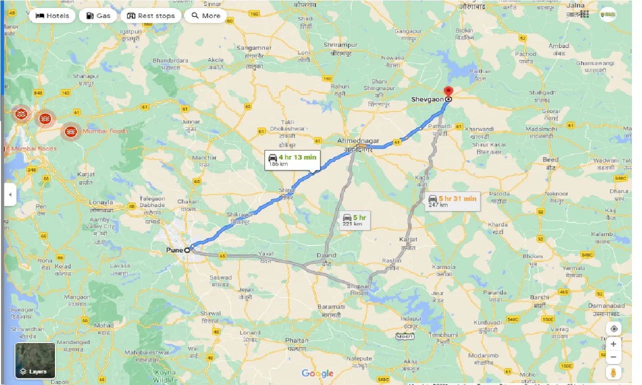 pune-to-shevgaon-round-trip