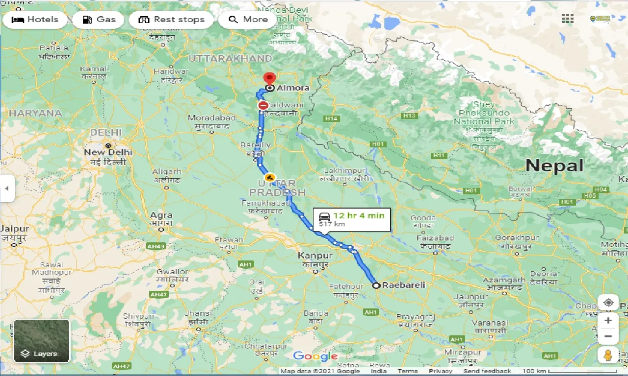 raebareli-to-almora-taxi