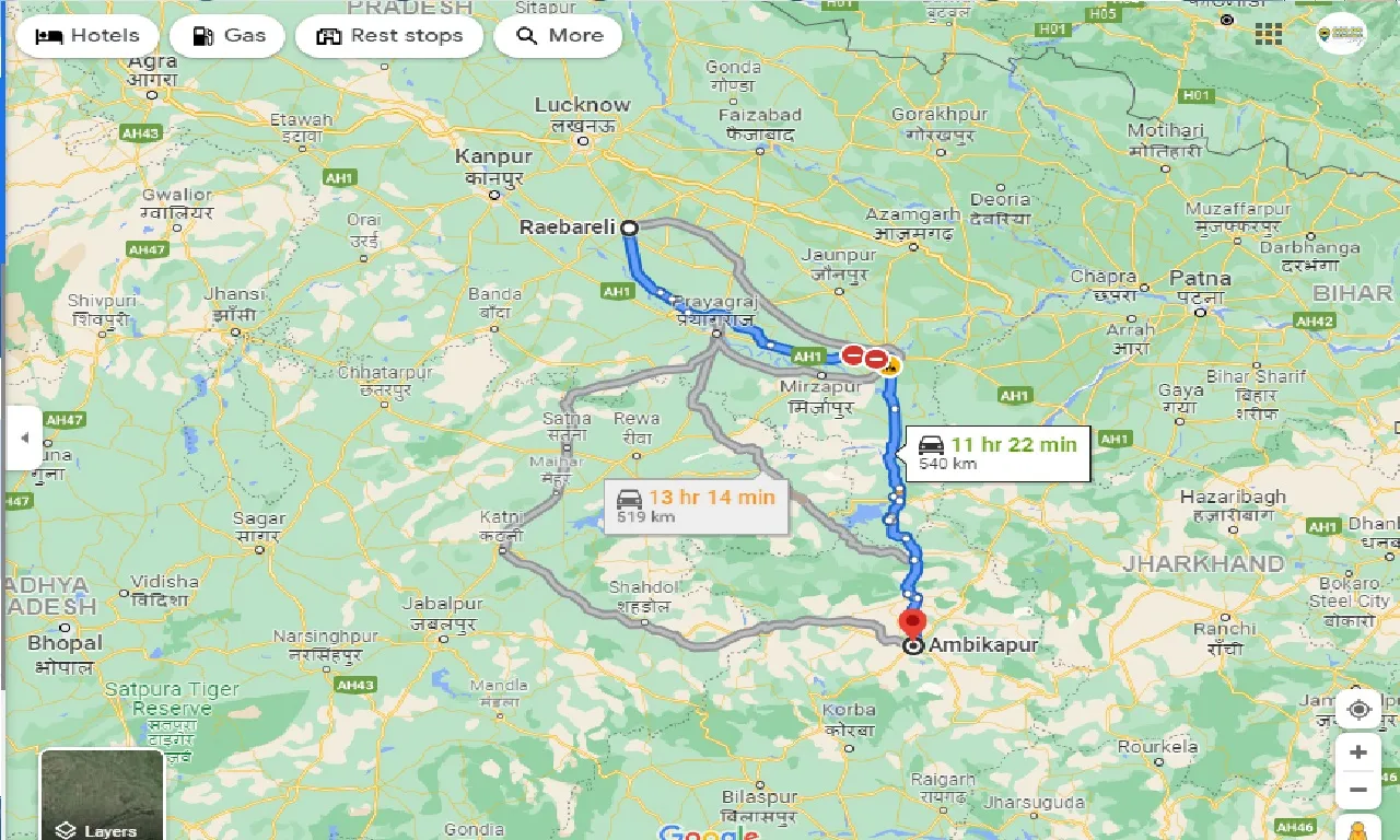 raebareli-to-ambikapur-one-way