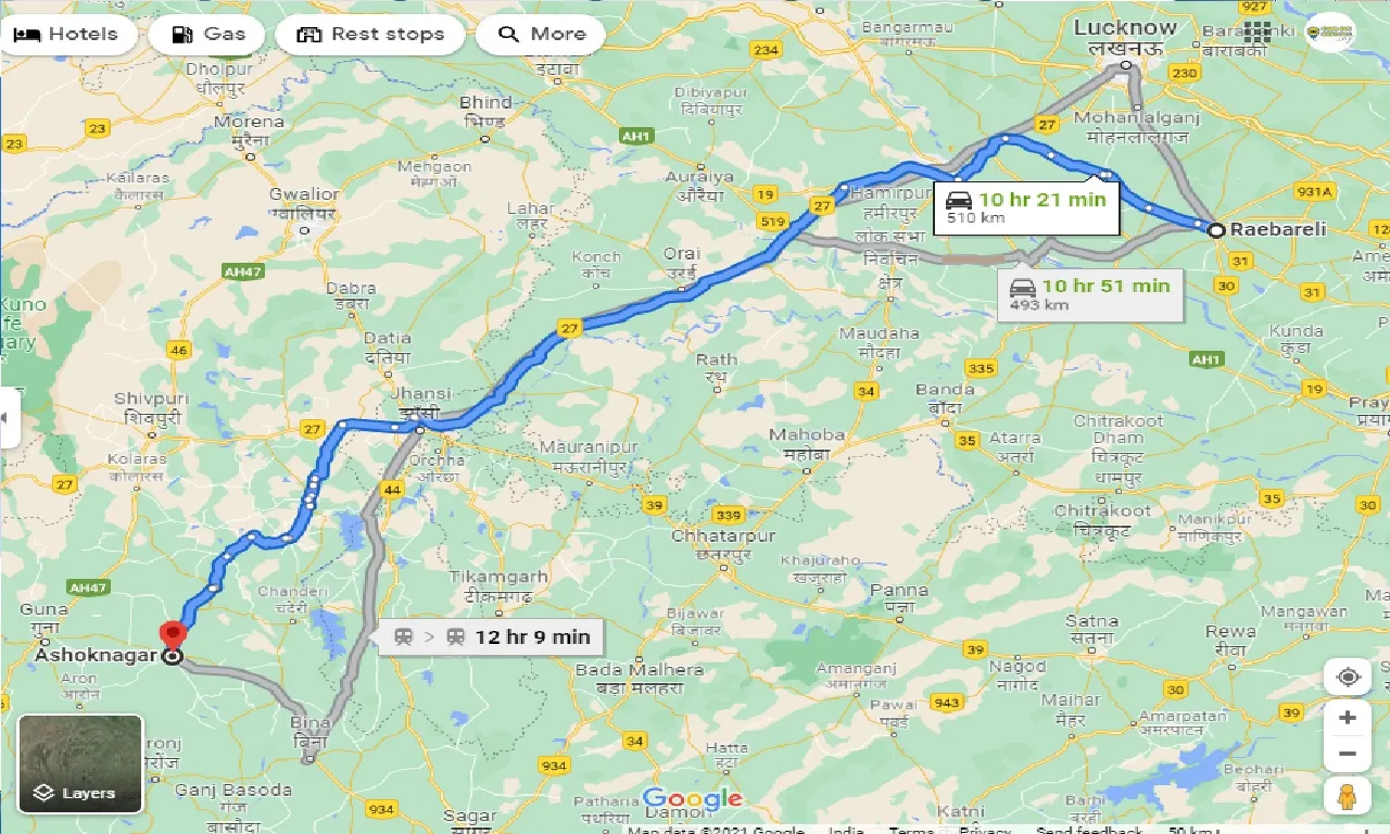 raebareli-to-ashoknagar-one-way