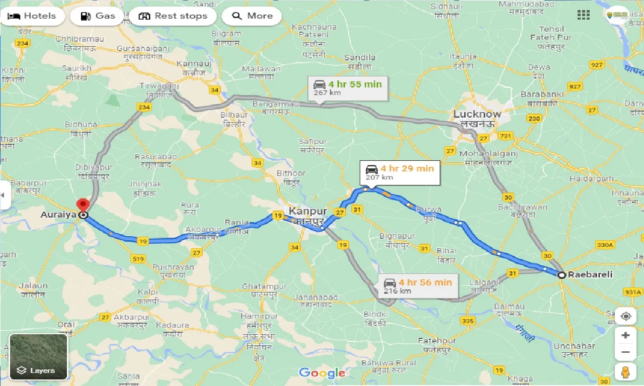 raebareli-to-auraiya-taxi