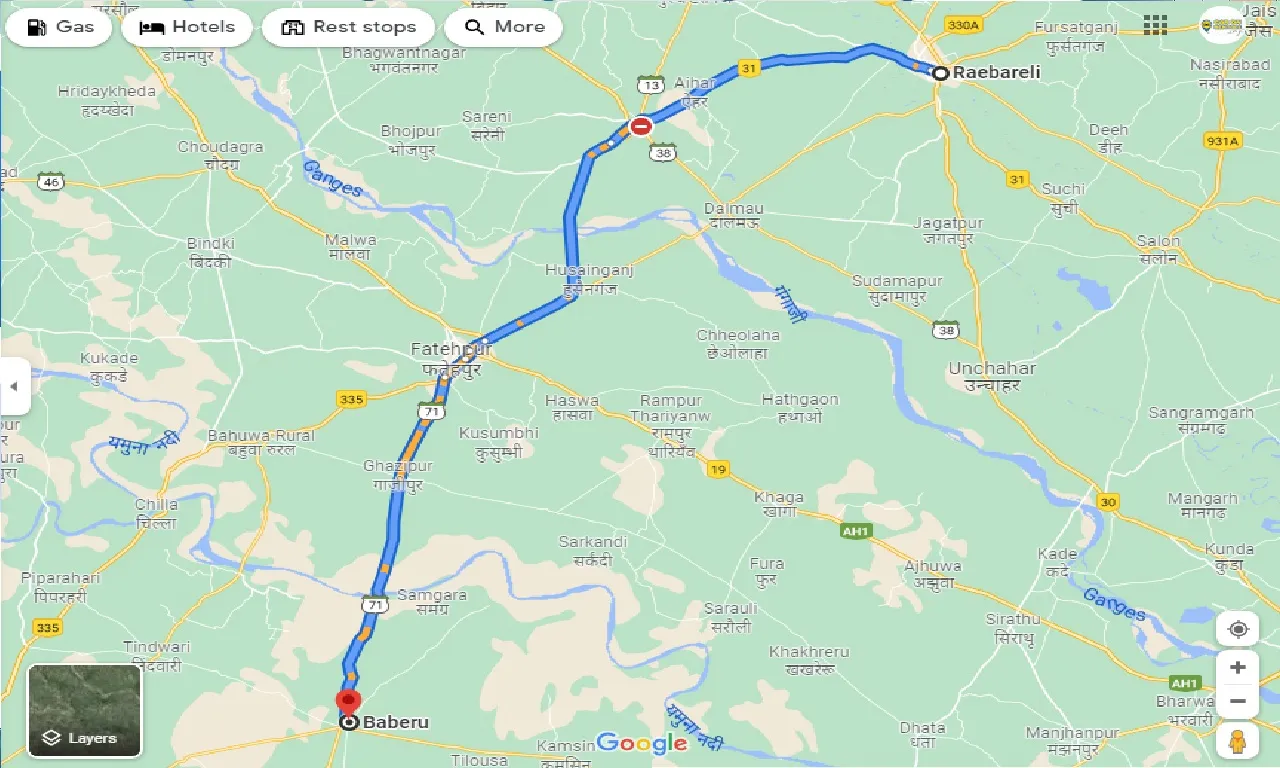 raebareli-to-baberu-one-way