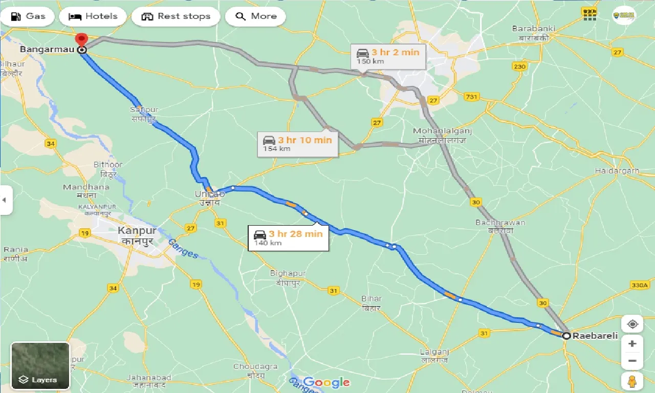 raebareli-to-bangarmau-one-way