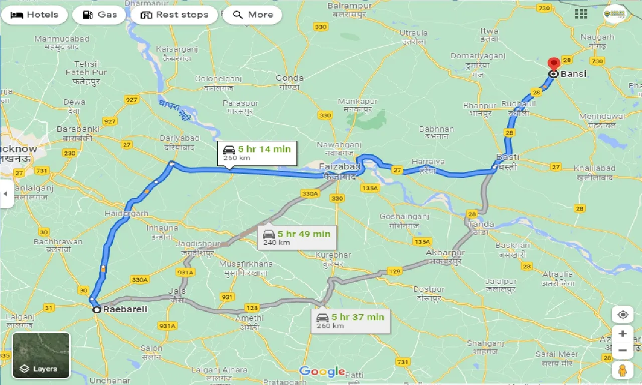 raebareli-to-bansi-one-way