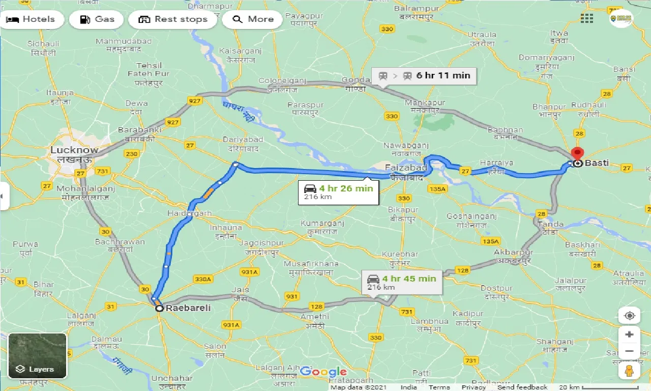 raebareli-to-basti-taxi
