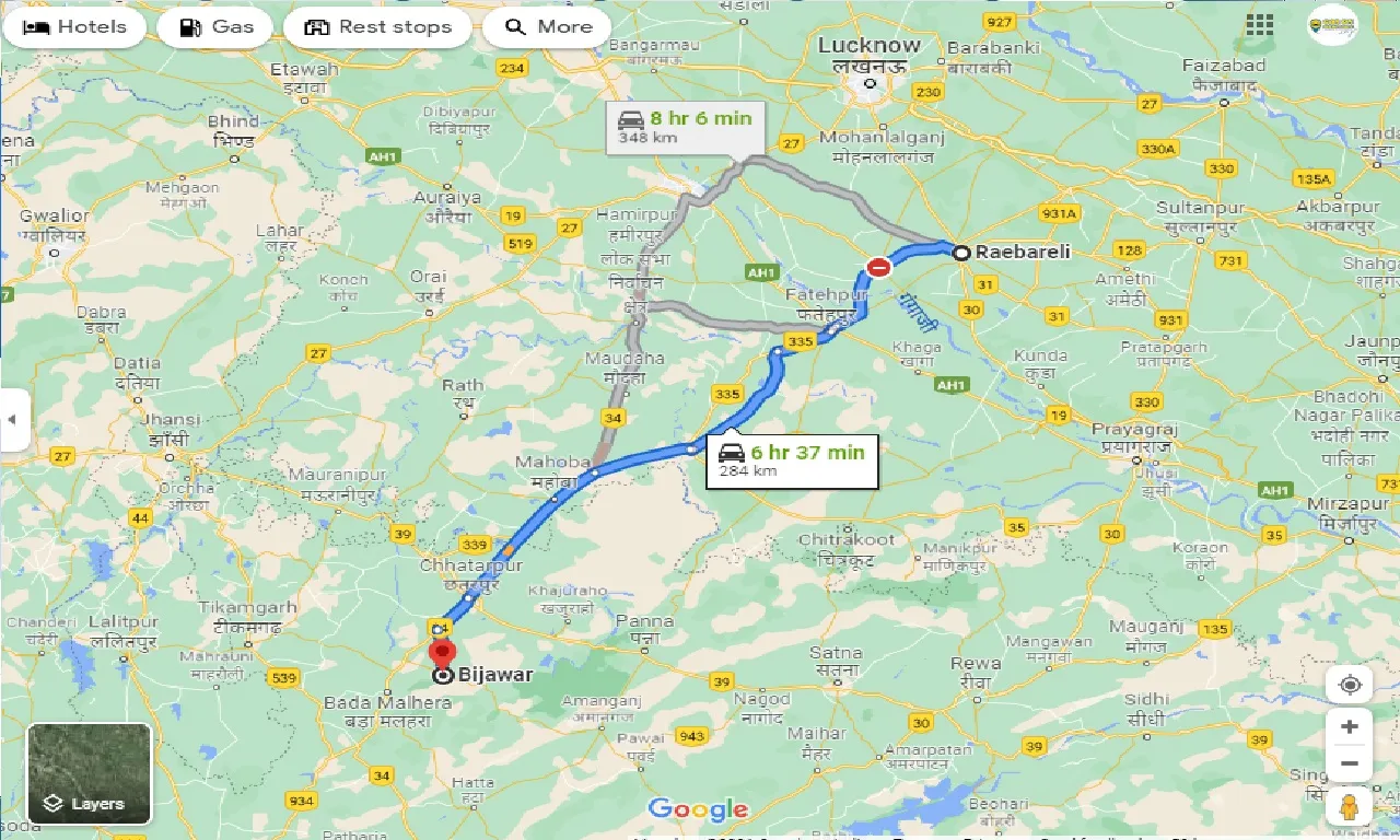 raebareli-to-bijawar-one-way