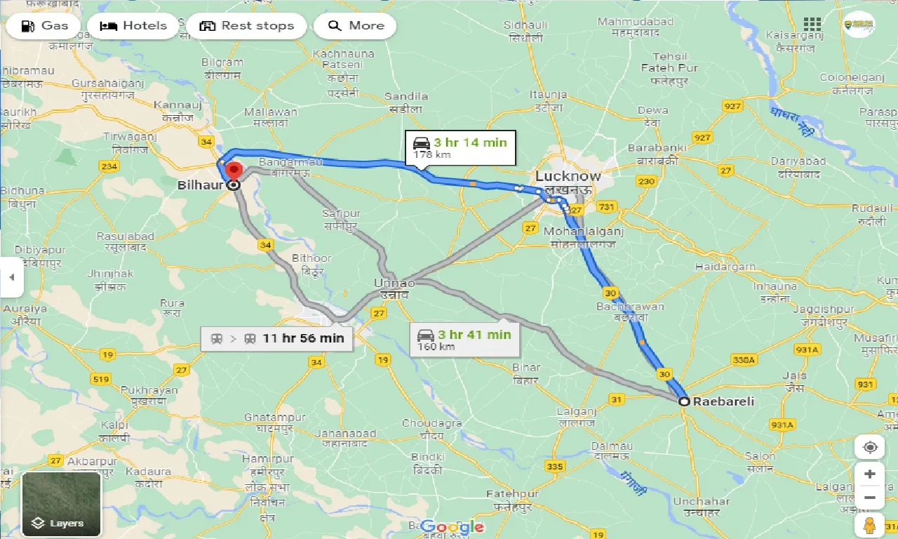 raebareli-to-bilhaur-taxi